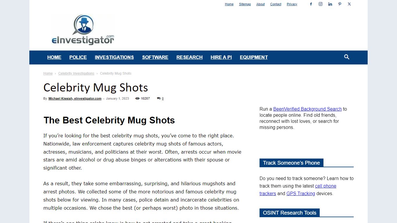 A list of the most infamous celebrity mugshots - eInvestigator.com